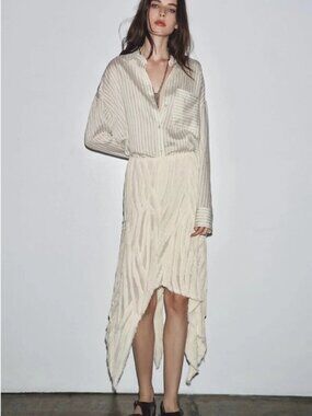 ZARA ZW  COLLECTION ASYMMETRIC PLEATED SKIRT
